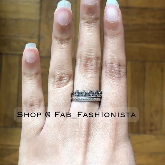 Sterling Silver Stacking Ring with Stars size 8 - Picture 7 of 7